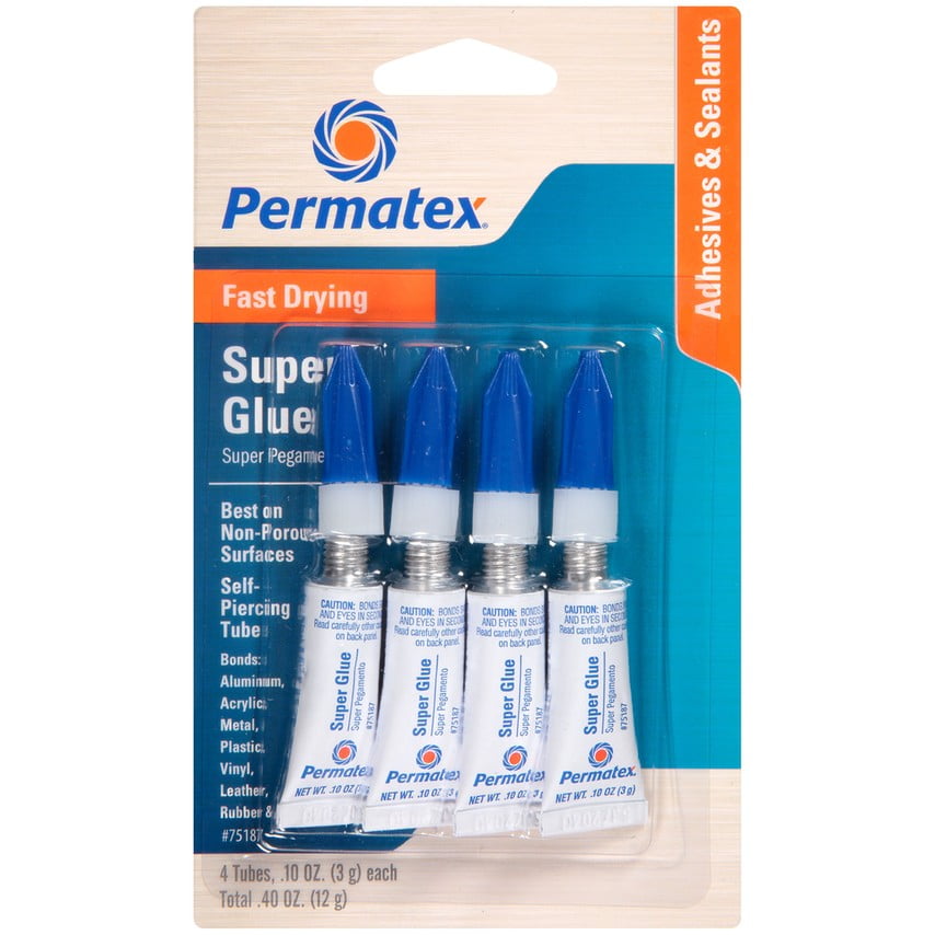 Permatex 4 Pack Super Glue Fast Setting Clear 75187