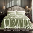 thumbnail image 2 of Juego de Sábanas Bedsure Satin King Size 4 Piezas Verde Salvia, 2 of 9