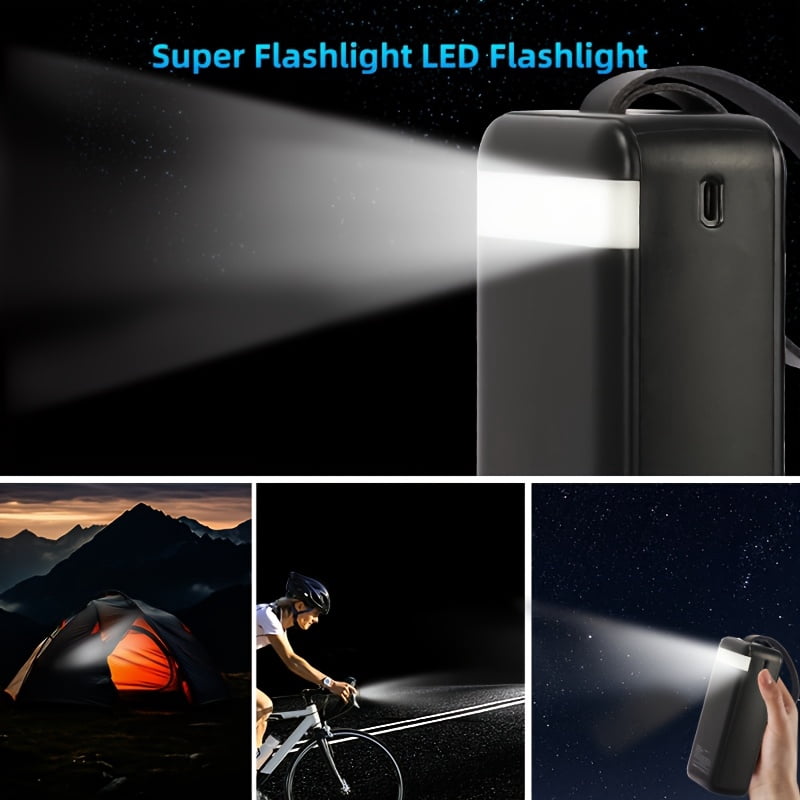 50000mAh External Battery Portable Charger, USB Power Bank 22.5W, PD3.0 Quick Charge Function, 3 Inputs And 3 Outputs, Outdoor Emergency Backup Battery Pack