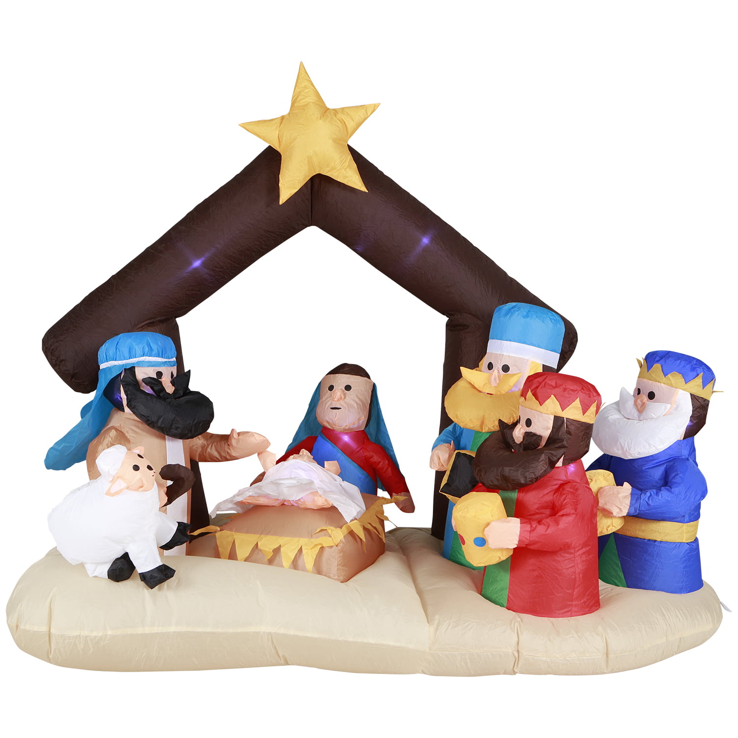 Holidayana Christmas Inflatable Giant 6.5 Ft. Nativity Scene Inflatable ...