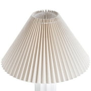 SUNMORY 17.5'' Ceramic Table Lamps with Pleated Fabric Lamp Shade, 3 Way Dimmable White Lamp, LED Nightstand Lamp for Bedroom, Living Room, Home Office (Natual White)