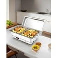 thumbnail image 3 of QinaQin Juego de 2 calentadores de buffet eléctricos en acero inoxidable de 4.5 QT cada uno, con control de temperatura, ideales para fiestas y catering, 3 of 7