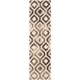 thumbnail image 2 of Safavieh Dip Dye Collection DDY679L Handmade Geometric Watercolor Ivory and Chocolate Wool Square Area Rug (7' Square), 2 of 10
