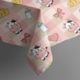 thumbnail image 5 of Pink Checkered Cow Pattern Square Tablecloth,Waterproof Square Table Cover,Wipeable Spillproof Washable Table Cover for Home Kitchen Party Decor 42"X42"(107x107cm), 5 of 6