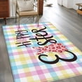 thumbnail image 3 of Easter Area Rug 4'x6', Spring Leopard Printed Bunny Colorful Striped Washable Non-Slip Rugs, Low Pile Large Carpet for Living Room Bedroom Dining Room Kitchen Office Indoor Mat, 3 of 9