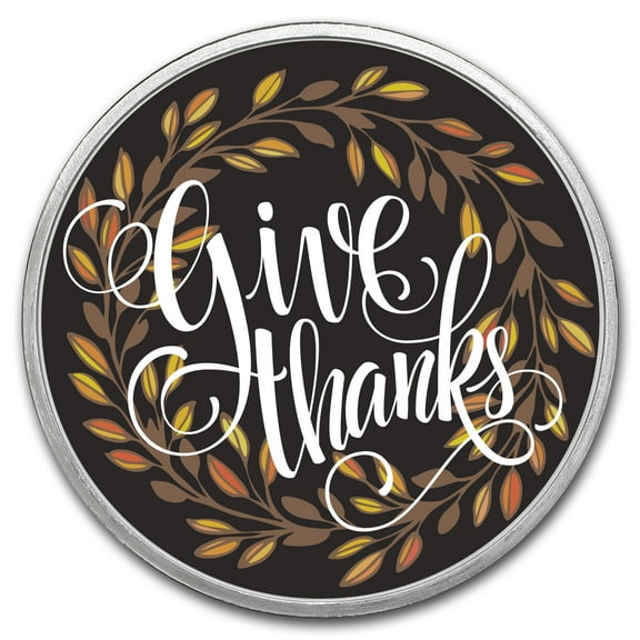 1 oz Silver Colorized Round - APMEX (Give Thanks)