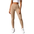 thumbnail image 2 of Yoga Ribbed Leggings for Women High Waisted Tummy Control Butt Lifting Workout Gym Athletic Pants Women's Casual Straight Leggings Pants, 2 of 7