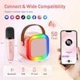 thumbnail image 2 of Mini Karaoke Machine for Kids, Portable Bluetooth Speaker with 2 Microphones and 5 Voice Effect, 2 of 9