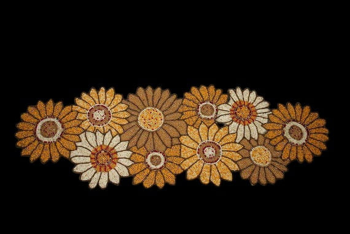 Set of 13 Pieces, Sunflower Table Runner And Placemat Set, Beaded Table Runner And Tablemat Set, Wedding Table Decoration