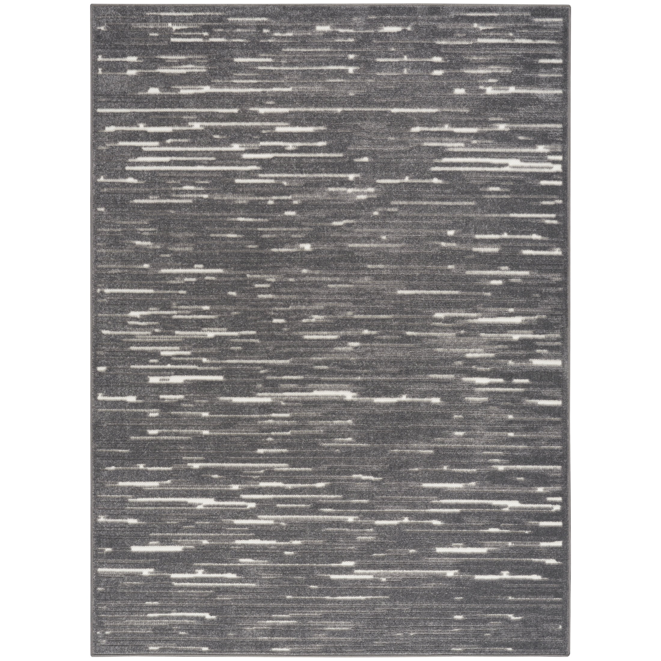 Nourison Care Free 6'7" x 9'2" Grey Modern Indoor Rug