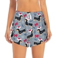 thumbnail image 4 of Lsque Christmas Hat Dachshund Printed Women's Running Shorts with Liner Pockets,Elastic Quick Dry Workout Athletic Gym Yoga Shorts,Womens High Waist Shorts-XX-Large, 4 of 9