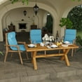 thumbnail image 2 of Jordan Manufacturing 45" x 22" Celosia Ice Blue Crosshatch Rectangular Outdoor Chair Cushion with Ties and Hanger Loop, 2 of 13