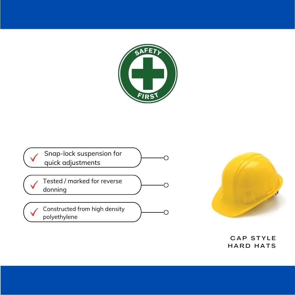SSBM (HDPE) Yellow Ball SL Series Cap Style Hard Hat with 4 Point Ratchet Suspension 1 Each (Nylon Suspension Strap)