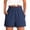 01# Dark Blue, variant on HKYNLAG Shorts for Women Dressy Casual Elastic High Waisted Ruffle Comfy Lightweight Summer Shorts for Beach Vacation Dark Green 2XL