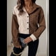 thumbnail image 4 of Blusas de para Mujer, Camisas con Botones, Bolsillos, Mangas Largas, Chaquetas y Abrigos. Marrón S, 4 of 10
