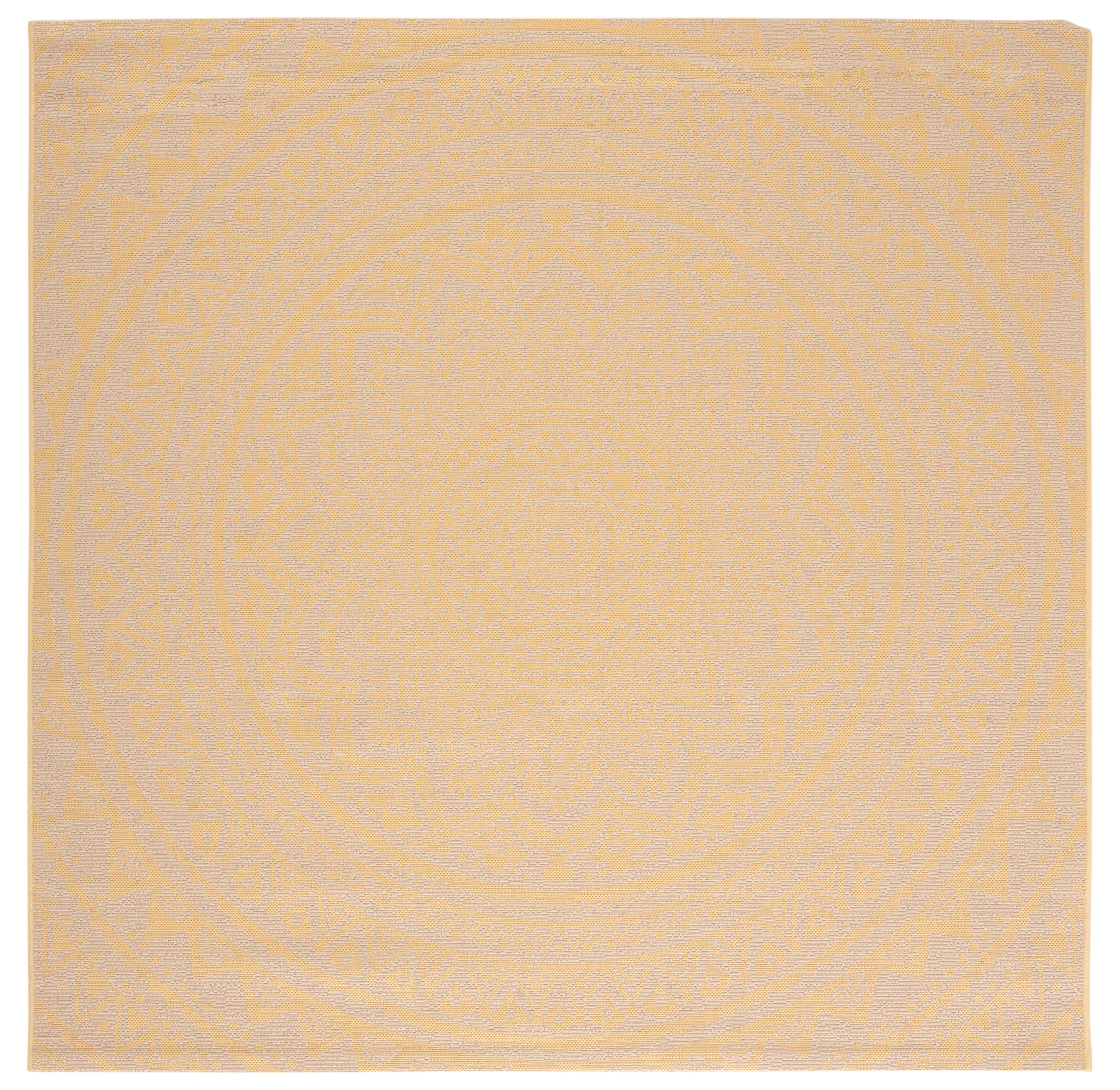 Safavieh Courtyard Gracelyn Medallion Indoor/Outdoor Area Rug, Beige/Gold, 6'7" x 6'7" Square