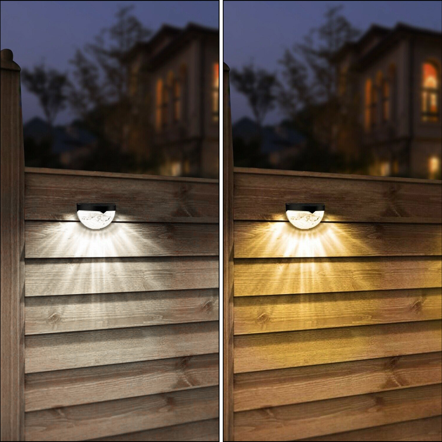 Elegant Choise Solar Wall Lights 6LED IP65 Waterproof Deck Lamps for Garden Fence Yard, 2 Pack - image 5 of 12