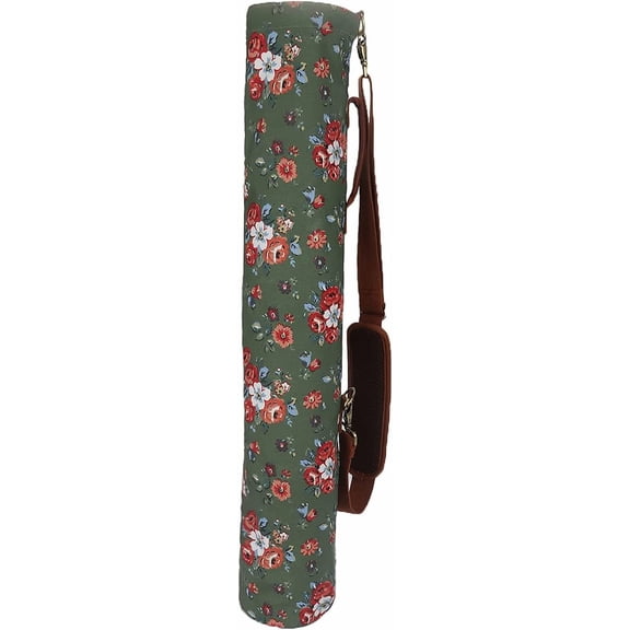 Canvas Golf Bag for Women Driving Range Travel Course Club Carry Case Green with Flower