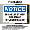 thumbnail image 3 of (2 Pack) Sprinkler System Backflow Preventer Drains OSHA Notice Sign, 3 of 7