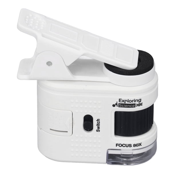 Microscopio Portátil, Microscopio de Alto aumento Compáctoo Profesional Versátil Con Correa para la Muñeca para Exploración Al Aire Libre para Todas Las Edades