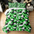 thumbnail image 2 of Manfei Rustic Camouflage Twin Quilt Set, Vintage Camo Twin Coverlet Set, Olive Green, 2pcs, 1 Bedspread and 1 Pillowcase, 2 of 7
