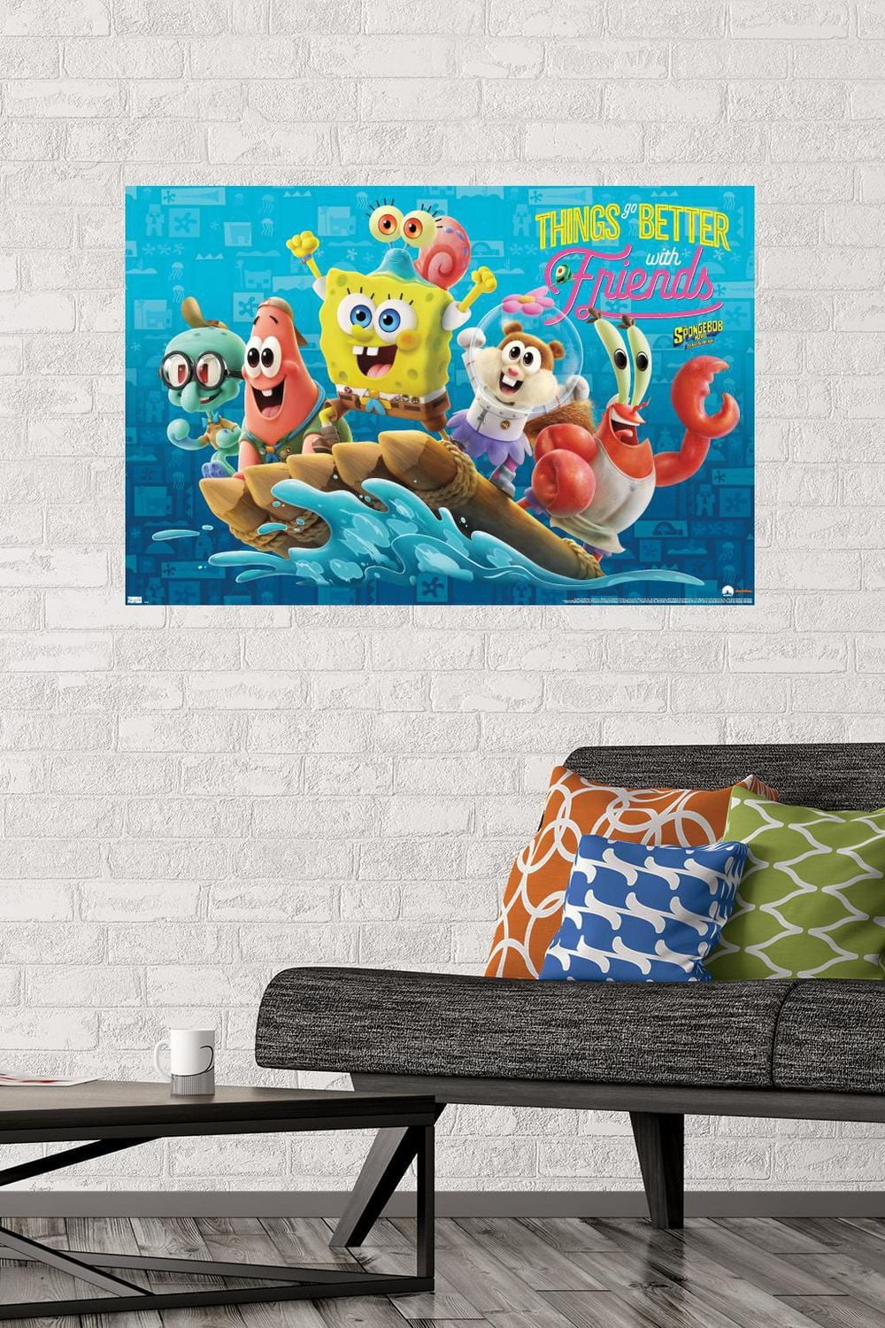 The SpongeBob Movie: Sponge On The Run - Friends Wall Poster with Push Pins, 14.725" x 22.375"