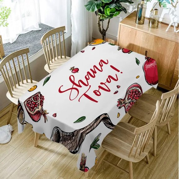 Decor Party Year New Jewish Covers Table Waterproof Decor Table Kitchen Tablecloth Rectangle Tova Sh