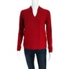 Pre-owned|Magaschoni Women's Silk Cashmere Blend V Neck Sweater Red Size XS