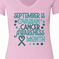 thumbnail image 4 of Inktastic September is Ovarian Cancer Awareness Month Women's V-Neck T-Shirt, 4 of 5