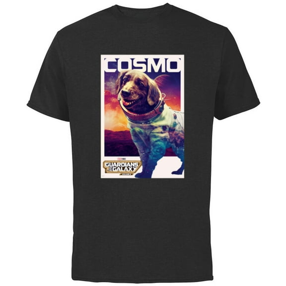 Marvel Guardians of the Galaxy Volume 3 Cosmo Poster - Short Sleeve Cotton T-Shirt for Adults - Customized-Black