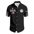 thumbnail image 5 of CONZONE 250 Anniversary Usa Mens Buttons Down Shirts Short Sleeve Independence Day Shirts for Men Trendy Patriotic Usa Letter Graphic Lapel Soft Lightweight Tops, 5 of 5