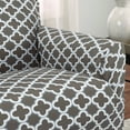 thumbnail image 4 of Great Bay Home Stretch Printed Washable Loveseat Slipcover  (Loveseat, Charcoal), 4 of 6