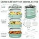 thumbnail image 2 of RIKDOKEN Fiambrera, contenedores apilables de 3 capas, caja Bento portátil de gran capacidad a prueba de fugas con cuchara, tenedor y cajas de salsa, lonchera apta para microondas para niños y adultos, 2 of 5