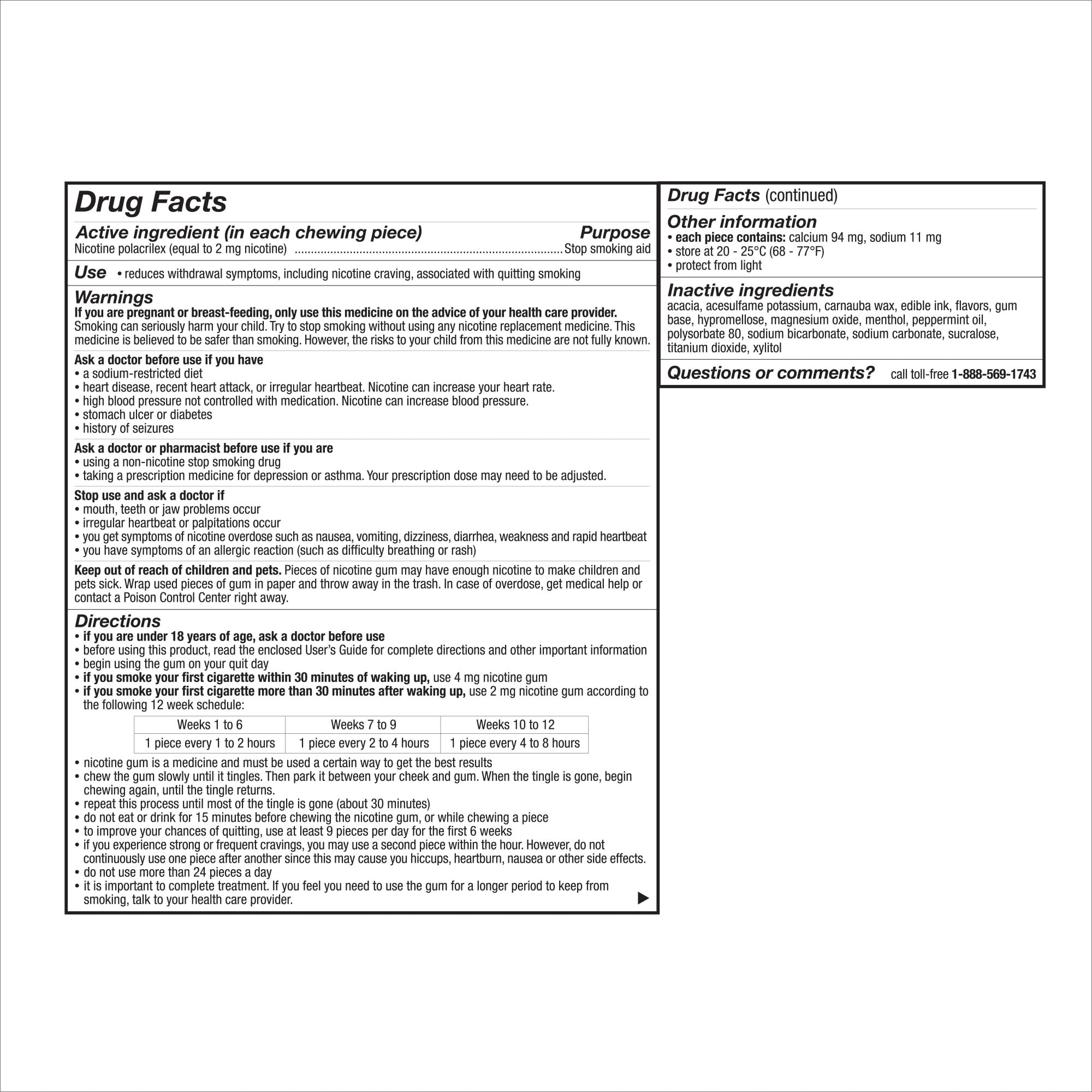 (2 pack) Nicorette Nicotine Gum, Stop Smoking Aids, 2 Mg, Spearmint Burst, 100 Count