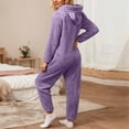 thumbnail image 4 of Timegard Combinaisons Grande Taille pour Femmes Automne Hiver en Molleton Doux à Capuche avec Fermeture Éclair, Pyjama Chaud, 4 of 6