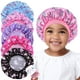 thumbnail image 1 of Dyrfolm 5 gorros de satén para niños, gorros de seda suave para dormir, gorros para niñas, gorro de dormir de banda ancha elástica, lindos sombreros de noche para cabello natural, niños pequeños, adol, 1 of 5