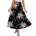 thumbnail image 4 of Summer Skirt for Women Drawstring Elastic High Waisted Skirts Trendy Floral A Line Swing Skirt Vacation Wear, 4 of 6