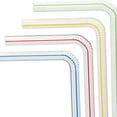 thumbnail image 4 of 500pcs Plastic Drinking Straws 8 Inches Long Multi-Colored Striped Bedable, 4 of 5