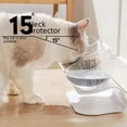 thumbnail image 5 of Cuenco para gatos, cuenco alto para perros y gatos, protección para el cuello, cuenco para mascotas, de plástico, antideslizante, con boca oblicua, cuenco doble para beber agua, 5 of 5