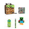 Minecraft Lunch Box, Water Bottle (style will vary), Eraser, Pencil and 50 Stickers,School Bundle, School Supply for Boys and Girls,