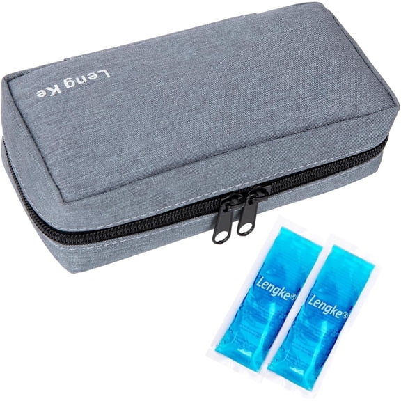 SUNMON Insulin Cooler Travel Case - TSA Approved Ice pack Travel Case Medical Bags for Diabetes Medication and Blood Glucose Meter Supplies (Grey)