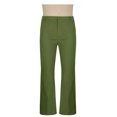 thumbnail image 4 of CHEEREAM Flared Pants Men Vintage Bell Bottom Pants 60s 70s Disco Outfits Stretch Slim Fitted Hippie Party Trousers with Pockets Army Green 2XL, 4 of 7
