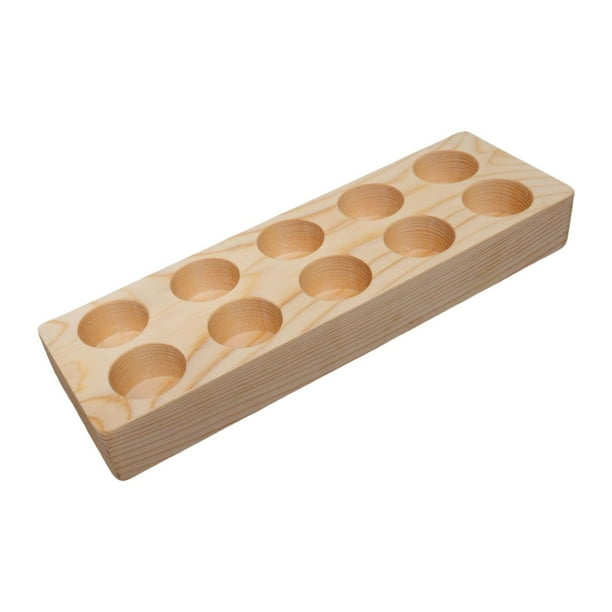 Expositor de madera para esmaltes de uñas, organizador de escritorio para aromas y cosméticos. 24cmx8.5cmx3cm oscuro