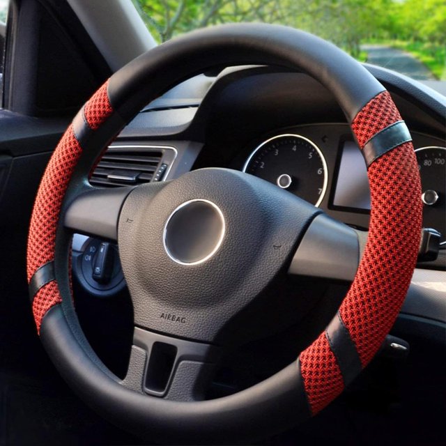 Funda para Volante, Cuero Microfibra, Viscosa, Transpirable,Antideslizante Fason LN-1008