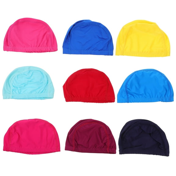 10Pcs Outdoor Swim Supply Elastic Swim Caps Unisex Swim Caps Adult Swimming Supplies