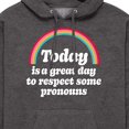 thumbnail image 3 of Instant Message - Today Great Day Pronouns - Men's Pullover Hooded Fleece Sweatshirt, 3 of 6