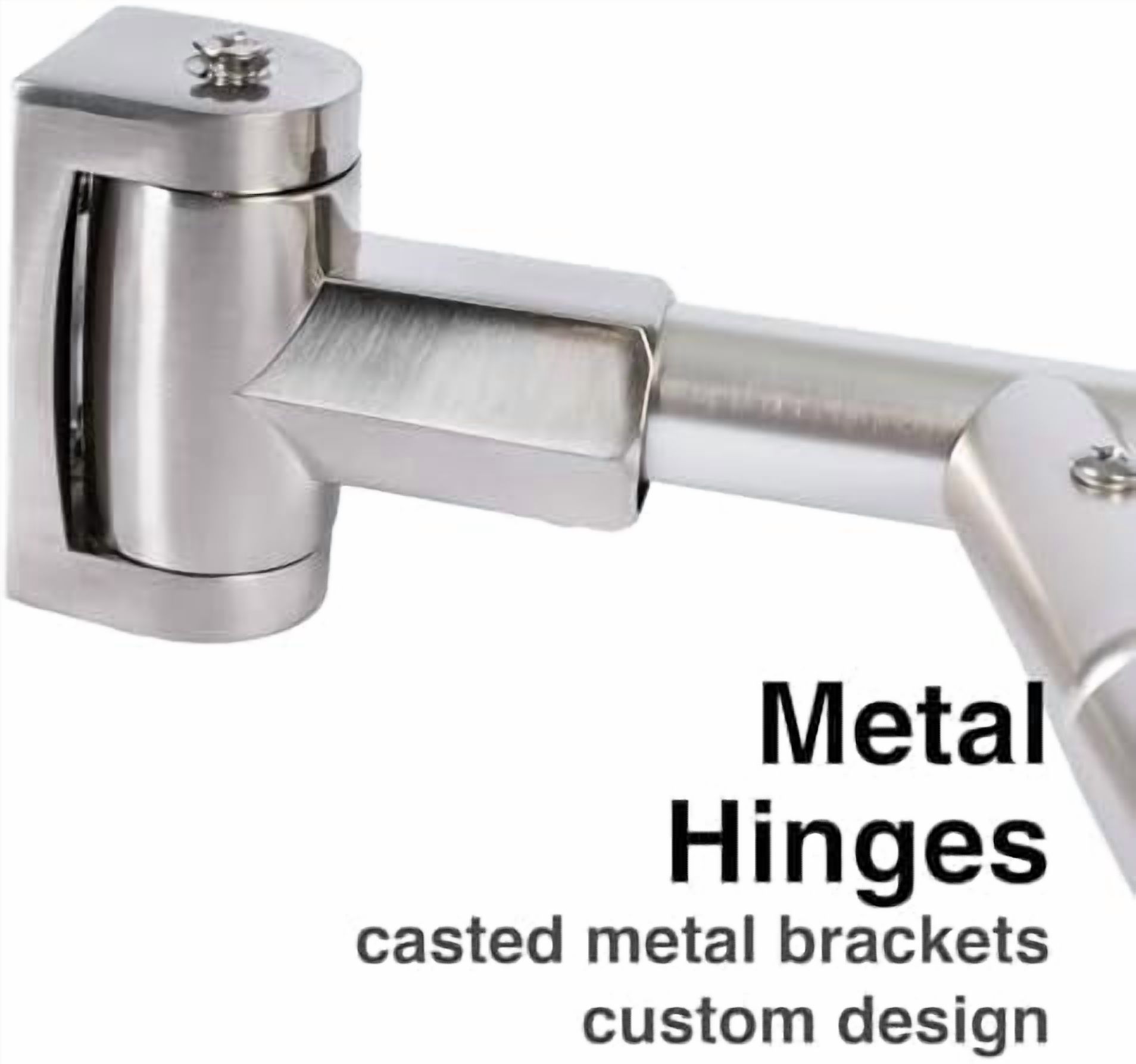 Double Curved Shower Rod, Metal Construction, Adjustable Between 44 to 70 Inches, Aluminum Rods and Zinc Mounting Hardware, Quality Modern Bathware, Brushed Nickel Finish