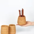 thumbnail image 4 of Porta bolígrafos de ratán tejido a mano, cesta de mimbre para guardar brochas de maquillaje, organizador de utensilios de cocina, decoración de mesa para el hogar, 4 of 8