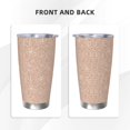 thumbnail image 3 of Daiia Beige Sparkling Glitter Printed 20oz Insulated Coffee Cup with Straw Topper, Fully Spill Proof Travel Coffee Mug, Stainless Steel Tumbler for Work Home Outdoor Car-Without Straw, 3 of 8