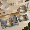 thumbnail image 6 of Christmas Trees, Snowmen 4 Piece Shower Curtain Sets, Non-Slip Rugs, Toilet Lid Cover And Bath Mat, for Bathroom Decor Set, 72" X 72", 6 of 8